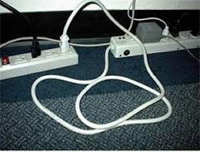 incorrect use of power strips