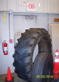 large tires blocking exit